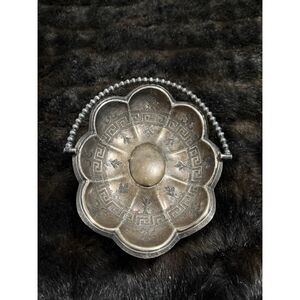 Victorian Bancroft, Redfield & Rice Footed Antique Silverplate Basket 7.5x6